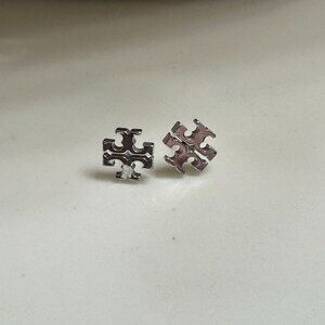 Tory Burch Icon Silver Stud Earrings